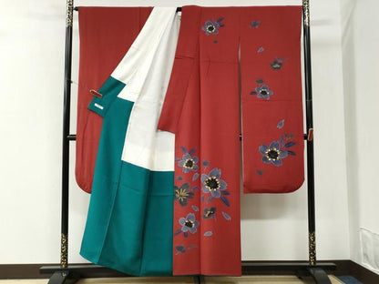平和屋着物●豪華振袖　舞桜文　正絹　逸品　CABI2237yc