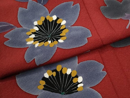 平和屋着物●豪華振袖　舞桜文　正絹　逸品　CABI2237yc