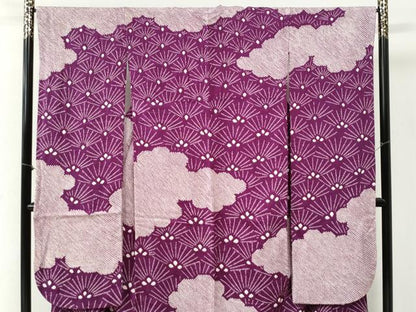 平和屋着物●豪華振袖　総絞り　雲取り松葉文　正絹　逸品　CABI2239yc