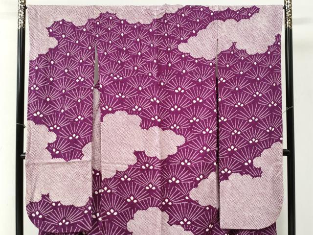平和屋着物●豪華振袖　総絞り　雲取り松葉文　正絹　逸品　CABI2239yc