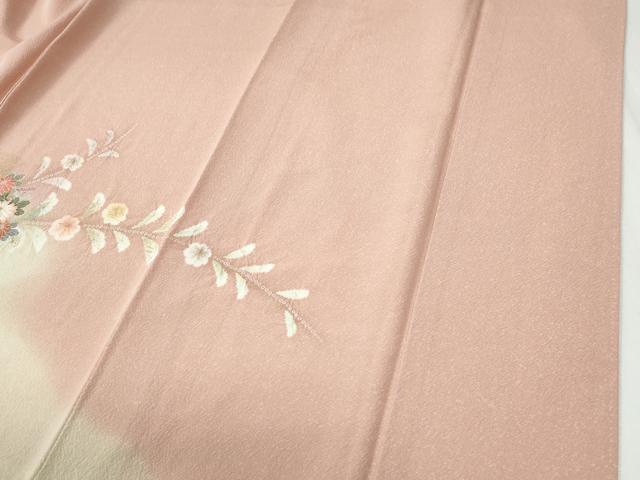 平和屋着物●訪問着　絞り　草花文　暈し染め　金彩　正絹　逸品　CABI2241yc