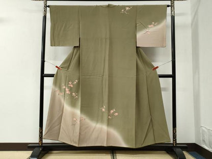 平和屋着物●訪問着　刺繍　枝花文　暈し染め　正絹　逸品　CABI2242yc