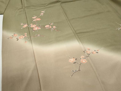 平和屋着物●訪問着　刺繍　枝花文　暈し染め　正絹　逸品　CABI2242yc