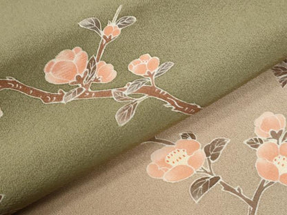 平和屋着物●訪問着　刺繍　枝花文　暈し染め　正絹　逸品　CABI2242yc