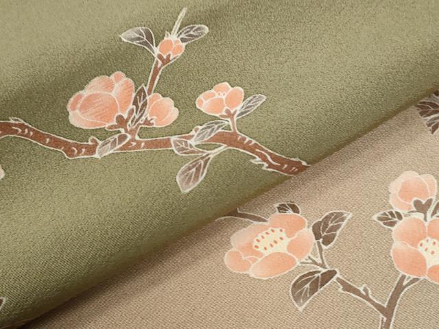 平和屋着物●訪問着　刺繍　枝花文　暈し染め　正絹　逸品　CABI2242yc