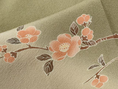 平和屋着物●訪問着　刺繍　枝花文　暈し染め　正絹　逸品　CABI2242yc