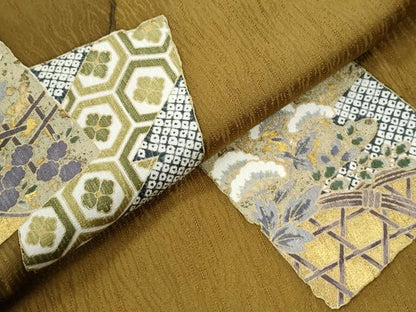 平和屋着物●訪問着　色紙重ね吉祥草花文　金彩　正絹　逸品　未使用　CABI2248yc
