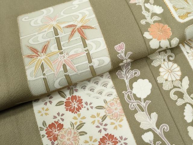 平和屋着物●訪問着　作家物　駒刺繍　色紙草花文　金彩　正絹　逸品　未使用　CABI2250yc