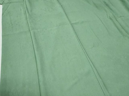 平和屋着物●上質な色無地　舞花地紋　柳染色　正絹　逸品　CABI2252yc