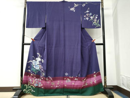 平和屋着物●訪問着　螺鈿　胡蝶蘭　草花文　金彩　正絹　逸品　CABI2253yc