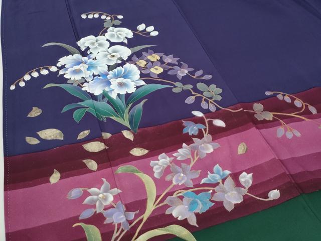 平和屋着物●訪問着　螺鈿　胡蝶蘭　草花文　金彩　正絹　逸品　CABI2253yc