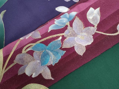 平和屋着物●訪問着　螺鈿　胡蝶蘭　草花文　金彩　正絹　逸品　CABI2253yc