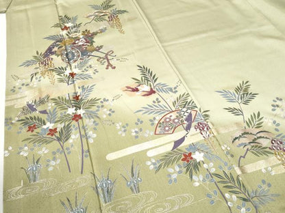平和屋着物●訪問着　エ霞地紙花車文　暈し染め　金彩　正絹　逸品　CABI2256yc
