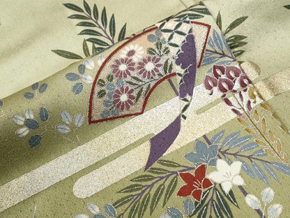 平和屋着物●訪問着　エ霞地紙花車文　暈し染め　金彩　正絹　逸品　CABI2256yc