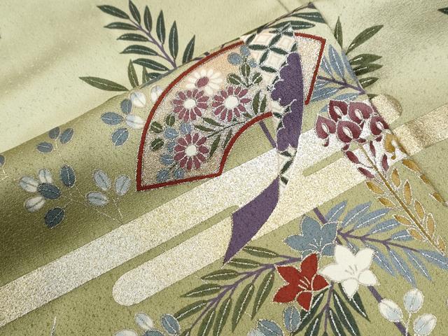 平和屋着物●訪問着　エ霞地紙花車文　暈し染め　金彩　正絹　逸品　CABI2256yc