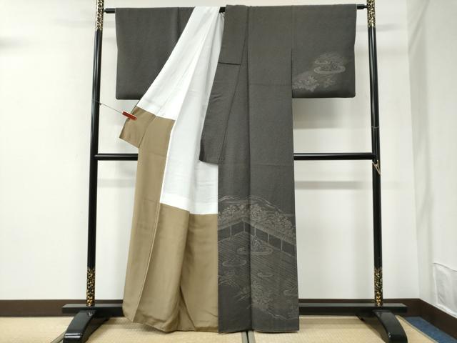 平和屋着物●訪問着　枯山水　正絹　逸品　CABI2258yc