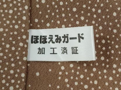平和屋着物●上質な小紋　型染め　松葉文　鬼しぼ縮緬　正絹　逸品　CABI2259yc