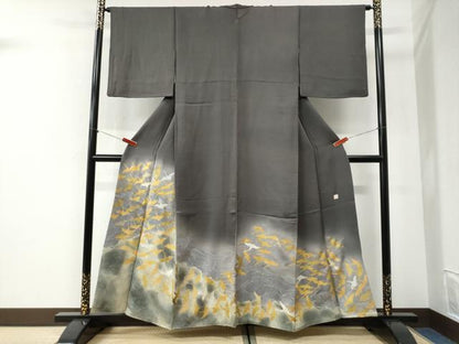 平和屋着物●友禅作家の巨匠　浅井青仁　色留袖　流水飛鶴文　暈し染め　金銀彩　正絹　逸品　CABI2260yc