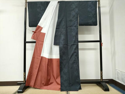 平和屋着物●本場結城紬　重要無形文化財　100亀甲　飛び亀甲柄　束ね熨斗文　正絹　逸品　CABI2261yc