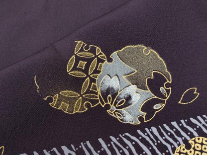 平和屋着物●訪問着　雪輪吉祥舞桜文　金彩　正絹　逸品　CABI2264yc