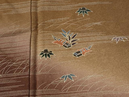 平和屋着物●訪問着　舟笹文　暈し染め　金彩　正絹　逸品　CABI2265yc