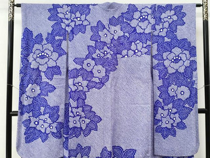 平和屋着物●豪華振袖　総絞り　草花文　正絹　逸品　CABI2267yc