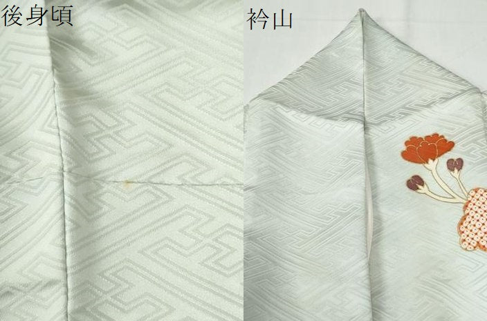 平和屋着物●銀座きしや　振袖　駒刺繍　雲取り枝花文　金彩　正絹　逸品　CABI2268yc