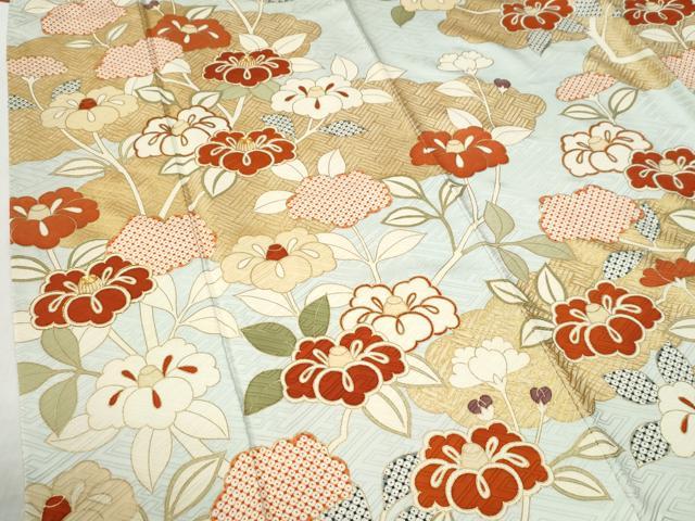 平和屋着物●銀座きしや　振袖　駒刺繍　雲取り枝花文　金彩　正絹　逸品　CABI2268yc