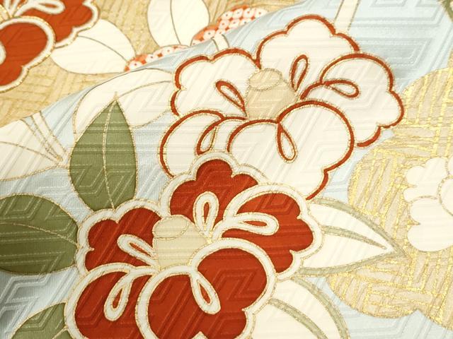 平和屋着物●銀座きしや　振袖　駒刺繍　雲取り枝花文　金彩　正絹　逸品　CABI2268yc