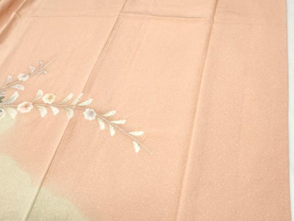 平和屋着物●訪問着　草花文　暈し染め　金彩　正絹　逸品　CABI2272yc