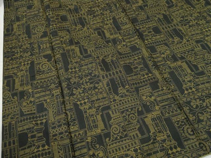 平和屋着物●本場大島紬　7マルキ　色紙重ね西洋風景文　正絹　逸品　CABI2273yc