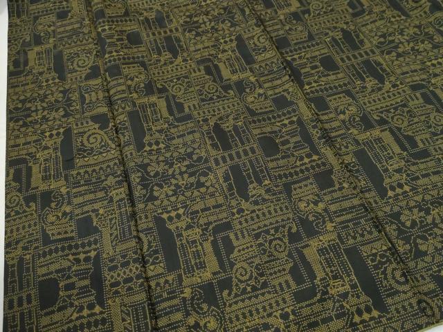 平和屋着物●本場大島紬　7マルキ　色紙重ね西洋風景文　正絹　逸品　CABI2273yc