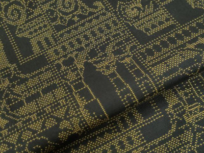 平和屋着物●本場大島紬　7マルキ　色紙重ね西洋風景文　正絹　逸品　CABI2273yc