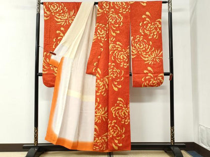 平和屋着物●豪華振袖　地紋起こし　乱菊　正絹　逸品　CABI2274yc