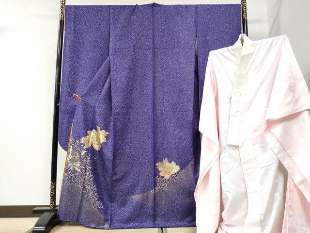 平和屋着物●豪華振袖・長襦袢セット　十二単　牡丹　銀通し地　正絹　逸品　CABI2276yc