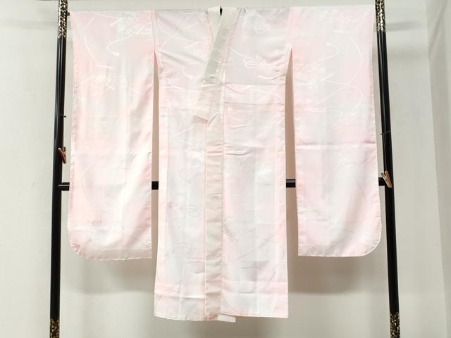 平和屋着物●豪華振袖・長襦袢セット　十二単　牡丹　銀通し地　正絹　逸品　CABI2276yc
