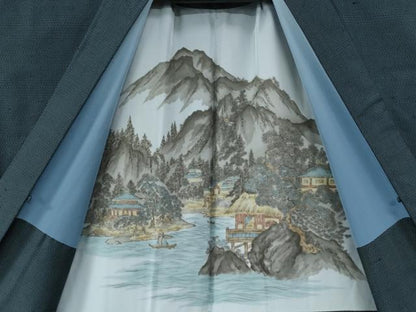 平和屋着物●男性　本場大島紬　アンサンブル　100亀甲　総詰め　正絹　逸品　CABI2278yc