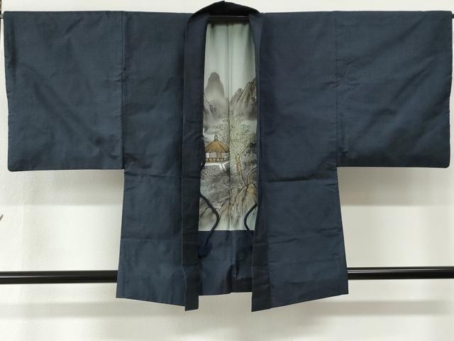 平和屋着物▼男性　本場大島紬　アンサンブル　格子　正絹　逸品　CABI2279yc
