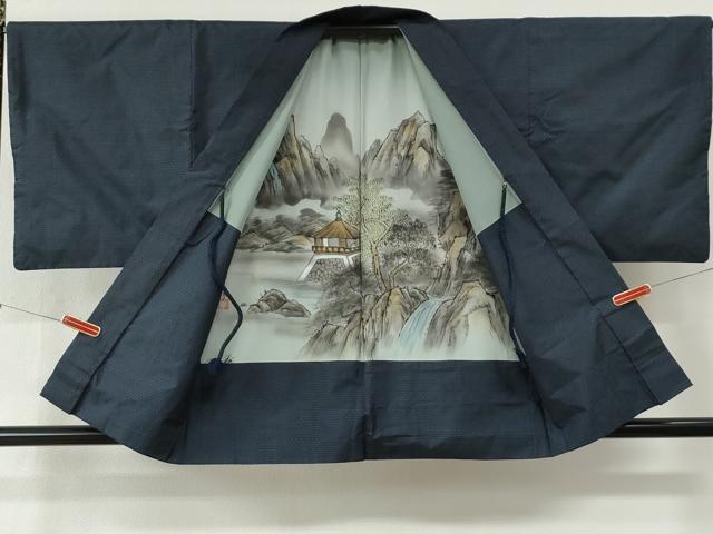 平和屋着物▼男性　本場大島紬　アンサンブル　格子　正絹　逸品　CABI2279yc