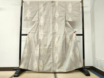 平和屋着物●上質な紬　菊　正絹　逸品　CABI2281yc