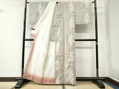 平和屋着物●上質な紬　菊　正絹　逸品　CABI2281yc