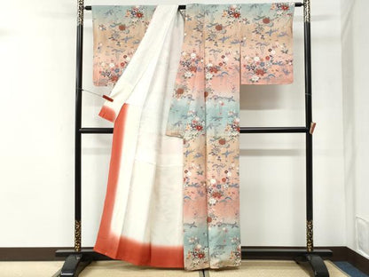 平和屋着物●訪問着　鳳凰花松文　暈し染め　金彩　正絹　逸品　未使用　CABI2282yc