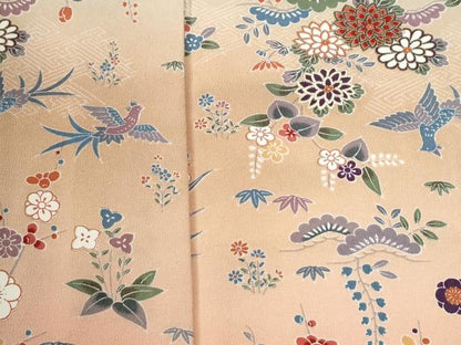 平和屋着物●訪問着　鳳凰花松文　暈し染め　金彩　正絹　逸品　未使用　CABI2282yc