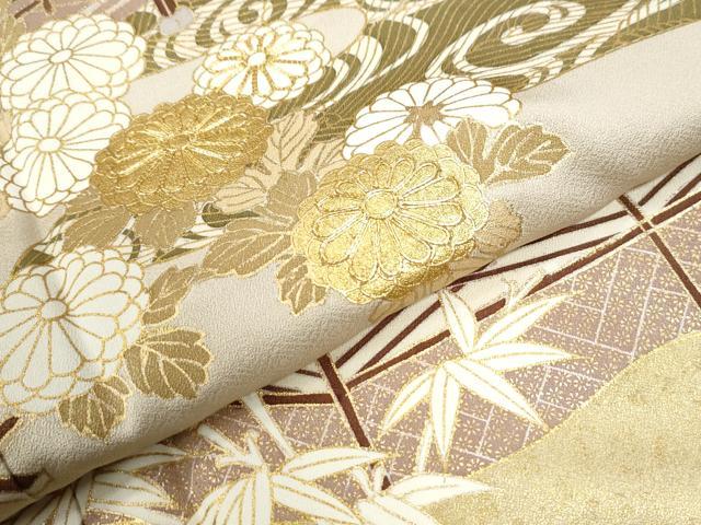 平和屋着物●豪華色留袖　駒刺繍　浜松風景花文　金彩　正絹　逸品　未使用　CABI2283yc