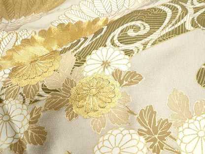平和屋着物●豪華色留袖　駒刺繍　浜松風景花文　金彩　正絹　逸品　未使用　CABI2283yc