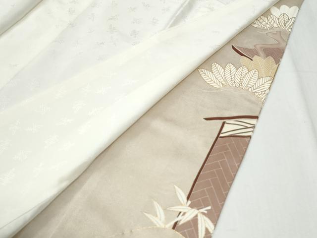 平和屋着物●豪華色留袖　駒刺繍　浜松風景花文　金彩　正絹　逸品　未使用　CABI2283yc
