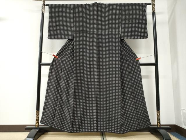 平和屋着物●上質な小紋　吉祥文　黒地　正絹　逸品　CABI2287yc