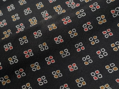 平和屋着物●上質な小紋　吉祥文　黒地　正絹　逸品　CABI2287yc