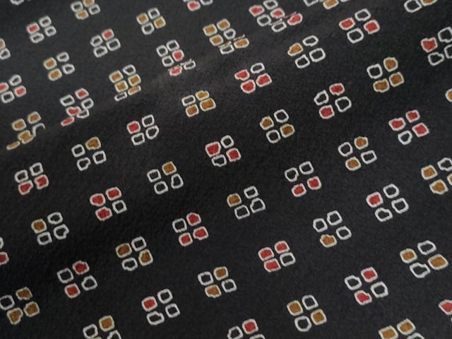 平和屋着物●上質な小紋　吉祥文　黒地　正絹　逸品　CABI2287yc
