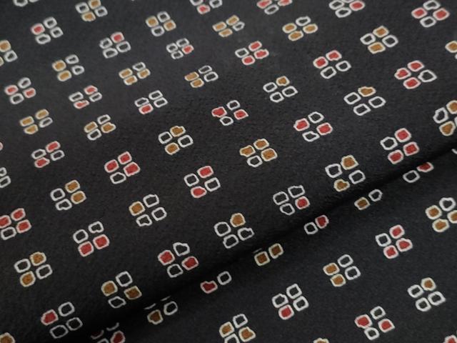 平和屋着物●上質な小紋　吉祥文　黒地　正絹　逸品　CABI2287yc